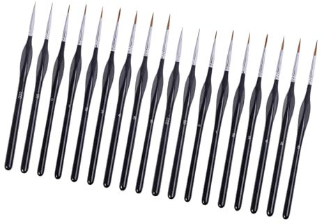 Lot de 18 pinceaux de peinture de détail fins pour figurines Warhammer 40K, pinceaux miniatures pour acrylique, aquarelle, huile, visage, ongles, peinture à échelle, dessin au trait