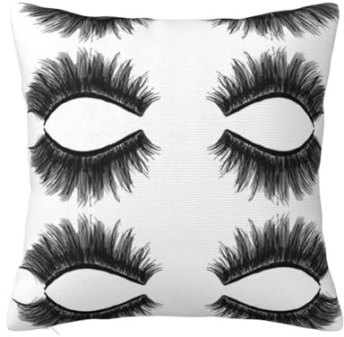 ALLiYa Wimpern-Kissenbezug, doppelseitig, Plüsch, mehrere Größen, für Sofa, Bett, Innendekoration