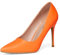 GENSHUO Talons Hauts pour Femmes 10 cm, Talon Aiguille Sexy avec Bout Pointu pour Les Fêtes Mariage Bureau Stilettos, Orange, 42 EU