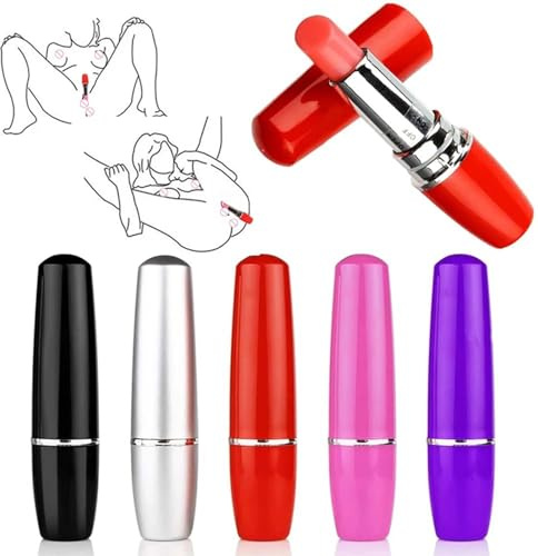 HXLXW Mini Vibration Massagegerät, Silikon Massagestab für Frauen Vibrator Sex Spielzeug，Kleine Geschenke für Frauen，mit Lippenstift-Erscheinungsbild G Punkt Vibratorensets Sex Spielzeug （Lila）