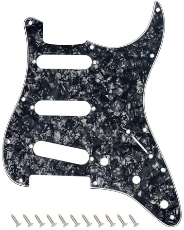 Banworks 4-lagiges Strat SSS Schlagbrett, 11-Loch-Schlagbrett für E-Gitarre, Schlagplatte für USA/Mexican Modern Style Standard Stratocaster ST JT/HB-01 Black Pearl