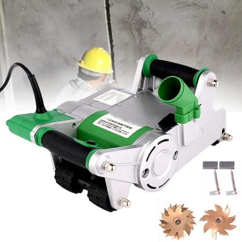1100 W elektrische Mauernutfräse, 25 mm + 35 mm, 1-malige Formwand-Rillenschneidemaschine, staubfreier Betrieb, Wandschlitzmaschine, Zement-Sand-Ziegelschneider mit Tragebox