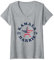 Damen Kamala Harris 2024 Präsidentschaftswahl Amerikanische Flagge Kamala T-Shirt mit V-Ausschnitt