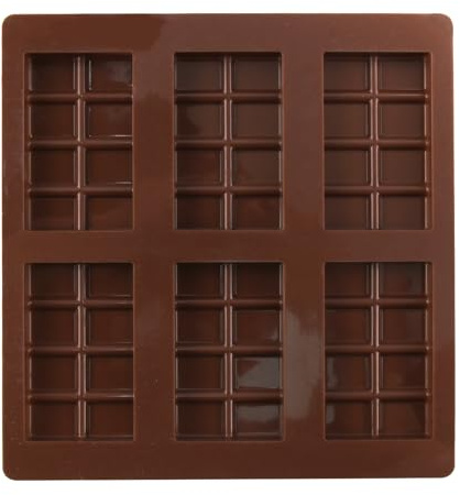 6 Cell Silicone Chocolate Bar Moulds, Non-Stick Candy Bar DIY Baking Mould | Valentine's Day Gift for Him Her Men Women, Break Apart Silicone Molds for Energy Bars, Fudge, and Sweets - Reusable(100g)
