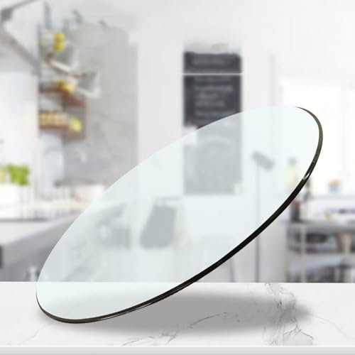 BVDHASDBT Dessus de table rond en verre trempé transparent, parfait biseau circulaire en verre de qualité supérieure, verre de 1,27 cm d'épaisseur, pour table à manger, table basse, maison (100 cm)