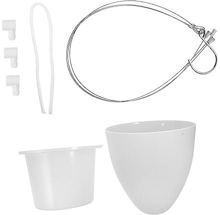 MERRYHAPY 2 Pz vaso di fiori vasi per piante vasi da fiori appesi coperto vasi con riserva d'acqua vasi esterno contenitore per piante da balcone vaso da fiori in plastica bianca