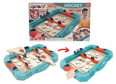 Flipper Hockey Spiel 2 in 1 Hockey und Pucket Spiel Hokey Tischspiel Fußball Flipper Fußball Tischfussball Spiel Flipper Hockey Football Tisch Hockey Spiel Geschicklichkeitsspiel Arcade