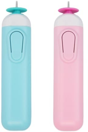 Lot de 2 stylos de Quilling électriques, Outil de Quilling électrique avec tête en Acier Inoxydable, Stylo à Fente pour Bandes de Papier de Quilling générales et Papier Plus Large (Bleu + Rose)