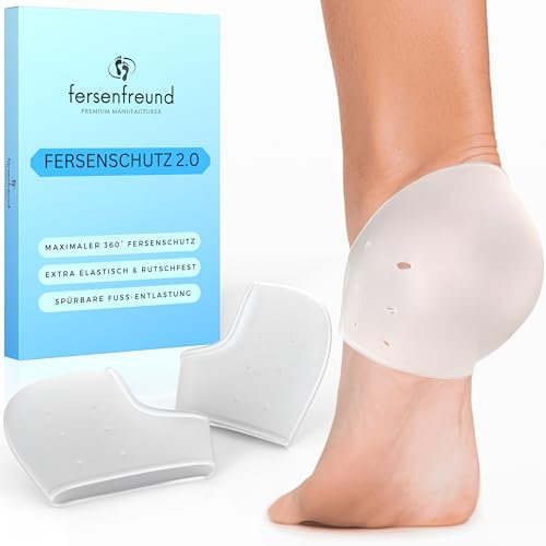FERSENFREUND© Protège-talon en silicone de qualité supérieure - Nouveauté 2024 - Coussinets de talon en gel souple pour chaussures, protège-talons, talons fissurés