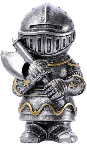 Fuwraixis Ornement de Jardin Chevalier Nain Sculpture d'un Soldat médiéval Figurine de Chevalier Vintage Artisanat en résine Articles de décoration pour Le Bureau et la Maison
