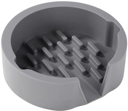 lasuroa Porte-Éponge Cuisine Compatible avec Scrub Daddy Éponge, 13,5x13x4cm Porte-Éponge en Silicone Plateau Eponge Evier Cuisine Porte Savon Auto-Drainant(Gris)