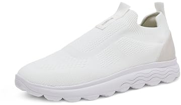 Geox Men's U Spherica Trainers, White, 45 EU, White, 10.5 UK