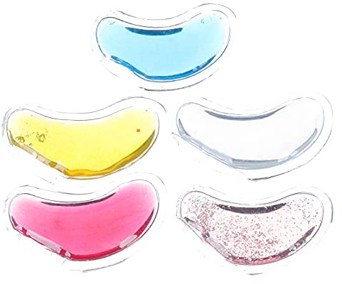 FRCOLOR 5 Stück-pack Kühlende Gel Augenpads U-förmig aus Pvc zur Linderung von Augenmüdigkeit mit Heiß Kalt Funktion und Gelmaterial für Entspannende Augenpflege
