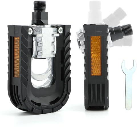 Folding Bike Pedals Aluminum Alloy Bicycle Foldable Pedals with Reflective Strips,9/16 inch No n-Slip Mountain Bike Pedal Fits Most Adult Bikes Pedal for Most Adult Bikes & MTB(black,Size:70*98*30mm)