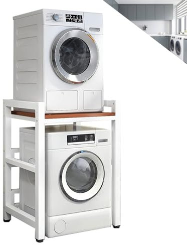 Robustes Lagerregal für Waschmaschine, Trockner und Geschirrspüler, Badezimmer, Küche, Balkon, Waschküche, Organizer-Regal mit 400 kg Tragkraft