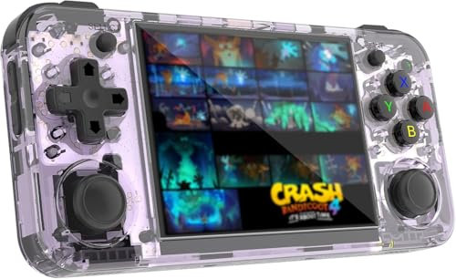 RG35XX H Console Retro Game 64G, système Linux avec écran IPS de 3,5 pouces et 5500+ jeux classiques, prend en charge la manette sans fil 2,4G et la sortie TV HDMI, Console rétro (violet)