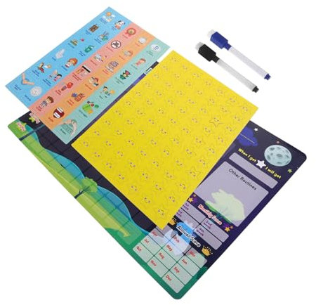 DOITOOL Magnetische Belohnungstafel Für Junge Mädchen Sticker-Tabelle Zum Töpfchentraining Verhaltenstafel Mit Abwischbarer Oberfläche Belohnungssystem Für Kleinkinder