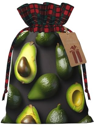Avocado-Obstmuster-Druck, Weihnachts-Kordelzug, Geschenkverpackung, für Weihnachten, festliche Geschenkverpackungen