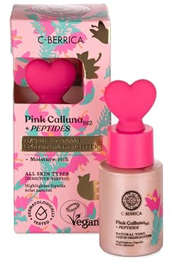 Natura Siberica C‑Berrica Pink Calluna Natural Tone Liquid Highlighter 30 ml – flüssiger Highlighter für strahlenden Glow, lichtreflektierend, langanhaltend, leichte Textur, für alle Hauttypen