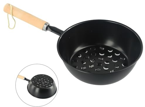 Gettimore BBQ Holzkohle Starter Topf, Eisen Schornstein Anzünder Korb mit Holzgriff zum Grillen, kompatibel mit Holzkohlegrill 16 x 5,5 cm