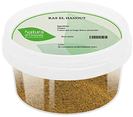 NATURA D'ORIENTE - Ras El Hanout 150g | Spice del Marocco | Tagina | Confezionato in un barattolo ermetico salva aromi