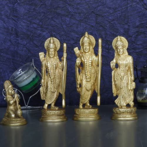 ARTVARKO™ Ram Sita Laxman Hanuman Statue Gott Figur Messing Metall Skulptur Ram Darbar Idol Murti für Home Decor Puja Mandir -17,8 cm