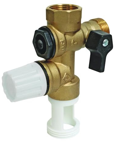SOMATHERM FOR YOU - Gruppo di sicurezza in ottone NC 20/27 (3/4 '') con una guardia d'aria dritto. Corpo di sicurezza obbligatoria per scaldabagni, Grigio