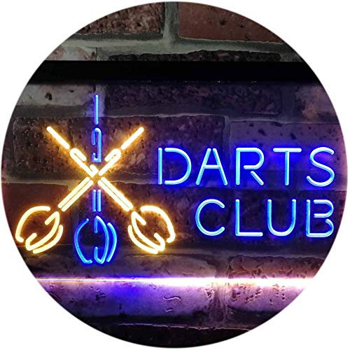 Dart Clubs Bar Pub VIP Open Dual Color LED Barlicht Neonlicht Lichtwerbung Neon Sign Blau & Gelb 300 x 210mm st6s32-i3185-by