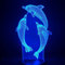 Xdorra 3 Delfine llusion Lampe Fisch Geschenk für Jungen 3D LED Nachtlicht, 7 Farbe optische Tischbeleuchtung Schreibtischlampe Schlafzimmer Dekor für Mutter Tochter