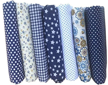 Topker 7 STK. Baumwolltuch Mixed Druck 25x25cm Blumen Stoffe for Patchwork Sewing,Quilting für Patchwork Nähen Materialien Steppen Scrapbooking Baumwolltuch
