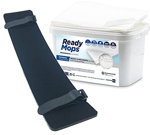 CleaningBox® Bodenwischer-Adapter-Set Reinigungsmopps Allzweckreiniger mit Hybrid-Adapter, inkl. 20er Spenderbox Feuchte Bodentücher, Staubwischer für Haushalt, Büro, Wohnzimmer - Made in Germany