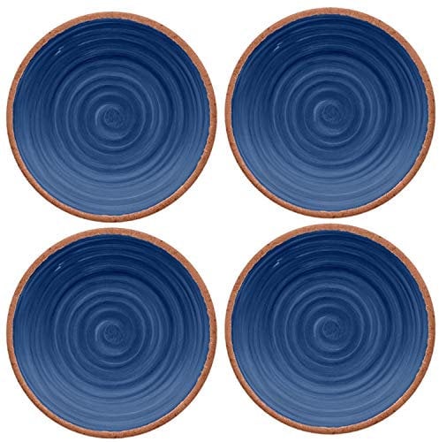 Rustic Swirl Indigo Melamine Side Plate Set (4)