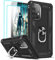 LeYi Coque pour Samsung Galaxy A52s 5G/A52 4G&5G avec [2 Verre Trempé], 360° Support Rotatif Militaire Anti-Chute Renforcée Bumper Antichoc TPU Souple et PC Rigide Protection Etui Noir