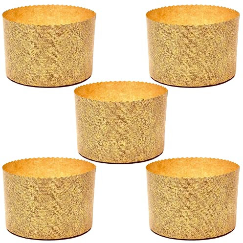 Panettone-Form hoch, 750 g, 5 Stück – Professionelle Panettone-Formen aus natürlichem Papier aus reinem Zellulose mit hoher Dichte, Backformen für Panettoni, hitzebeständig bis 200 °C