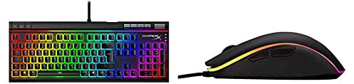 HyperX Alloy Elite 2 – Mechanische Gaming-Tastatur, Software-gesteuerte Beleuchtung und Makroanpassung, Red & HX-MC002B Pulsefire Surge - RGB Gaming Maus