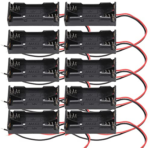 10 Pezzi Portabatteria AAA con Cavi 2x 3x Vano Batteria 3~4,5V con Fili per Giocattoli Elettronici Elettrodomestici Telecomando