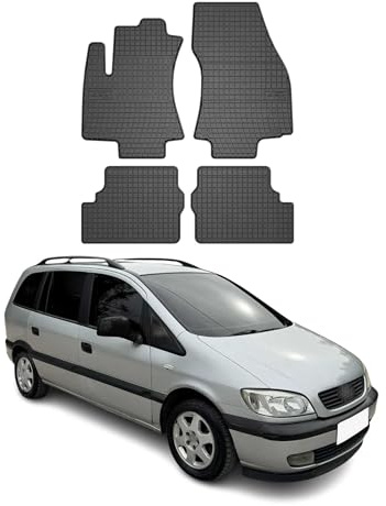 OMAC Fußmatten für Opel Zafira B 2005-2014 Gummi 4tlg Schwarz | Automatten, Gummimatten, Allwetter, Antirutsch, fahrzeugspezifisches Produkt, wasserdicht