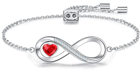 Herz Infinity Armband Damen Blau, Verstellbare Verschluss Unendlichkeit Armbänder Edelstahl, Schmuck für Sie Freundin Frauen Valentinstag Geburtstagsgeschenke Muttertags Jubiläum Weihnachten