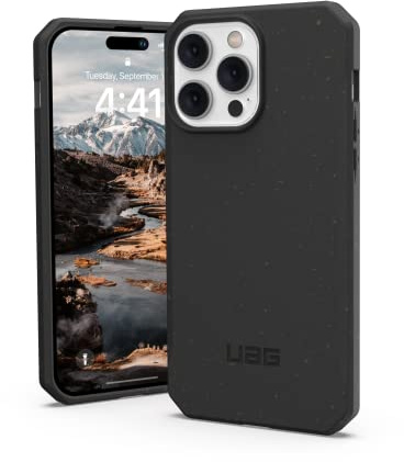 URBAN ARMOR GEAR UAG Designed for iPhone 14 Pro Max Case Black 6.7 Outback Bio Ultra Thin Eco-Friendly Protective Cover Fully Biodegradable and Compostable Compaitible with Wireless Charging
