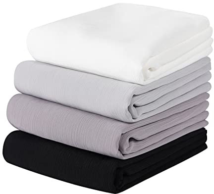 Febfim Hijab-Schal für muslimische Frauen, Chiffon, knisternd, einfarbig, Chiffon, Blasen, Hijab, 4 Stück, Mehrfarbig B, 175*70cm