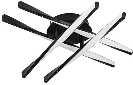 EGLO LED Deckenleuchte Adeje minimalistische Deckenlampe | aus Metall in schwarz und Kunststoff in weiß, Lampe Decke für Wohnzimmer, Schlafzimmer und Flur, warmweiß, 43,5 x 43,5 cm