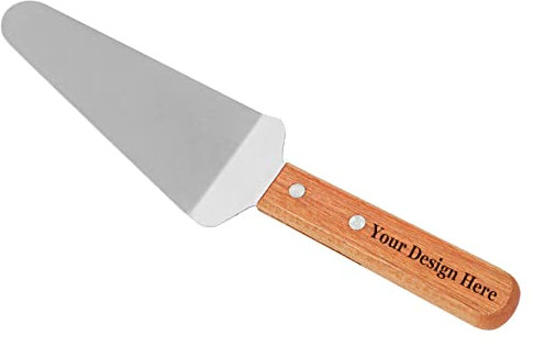 Muka Pelle à tarte personnalisée, poignée en bois gravée au laser, pour dessert, gâteau, argent