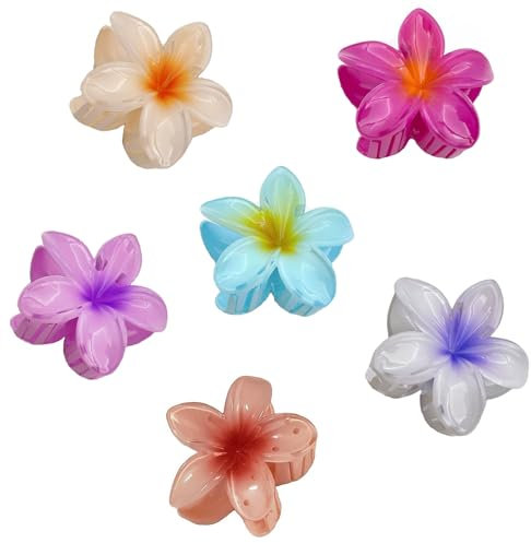 6 Pcs Blumen-Haarklammern, Egg Flower Hair Claw Clips, Krallenklammern Für Dickes Haar, Rutschfeste Haarklammern Für Frauen, Niedliche Blumenförmige Für Frauen Mädchen Haarstyling (B)