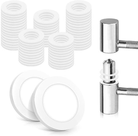 60 Stück Fitschenringe Kunststoff Zimmertüren, 10,2 x 15,0 x 2 mm Unterlegscheiben Tür, Türscharnier Unterlegscheibe, Fitschenringe Zimmertüren für 6 x 1 mm & 6 x 2 mm