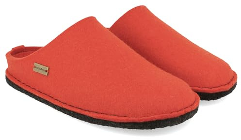 HAFLINGER Flair Soft Filzpantoffeln aus Wollfilz Hausschuh (Orange 118) Gr. 40