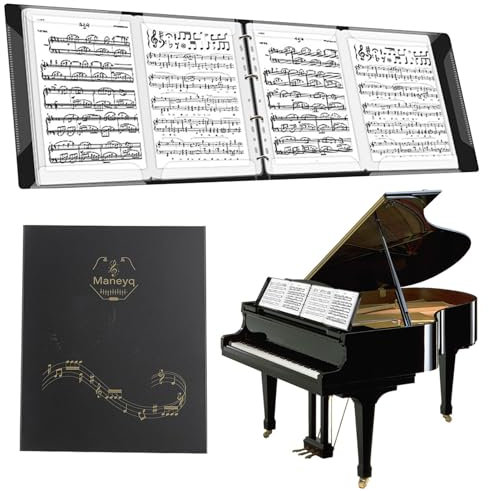 Sheet Music Folder, A4 Size Piano Score Binder 4 Pages Music Binder Organizer, Music Sheet File Paper Documents Storage Folder Holder