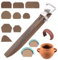 Pottery Handle Making Tool with 9 Pcs Mug Handle Molds Adjustable Clay Pottery Tools for DIY Vase Tea Cup Water Mug