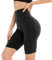 DDOBB Damen Radlerhose High Waist Kurze Sporthose Bauchweg Shorts Blickdicht Knielang Sportshorts Unterhosen Leggings Sommer für Sport Yoga Gym(1-Schwarz, 4XL)