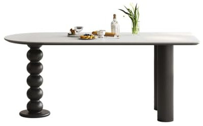 FAREWELL Moderner Esstisch Retro-Esstisch aus massivem Holzschiefer, einfache kleine Wohnung mit einem Ende, runder Esstisch, Bartisch, Spieltisch Küchen-Esstische (Size : M:150 * 80 * 75cm)