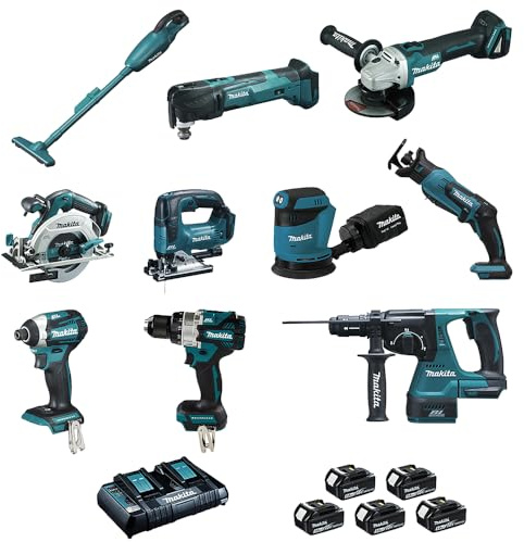 Pack 10 machines MAKITA BL1850B 18V batteries 5Ah DLX1011PTJ - LOT0309